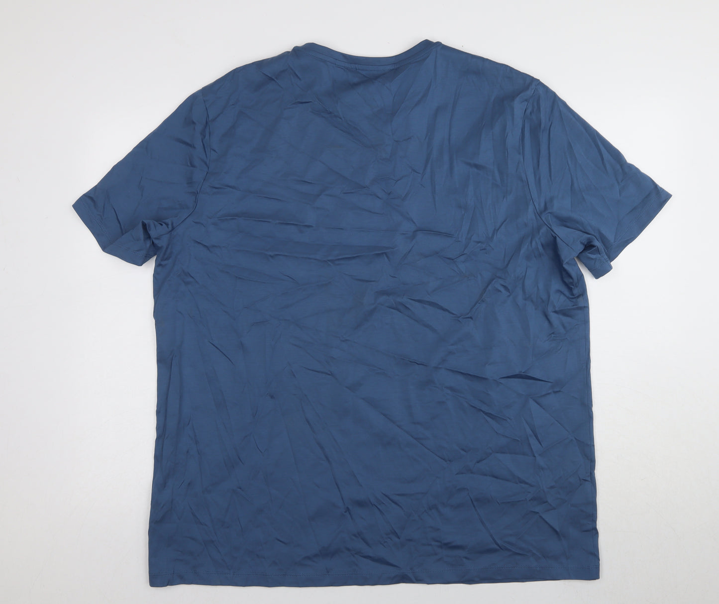 Marks and Spencer Men's Blue 2XL Crew Neck T-Shirt