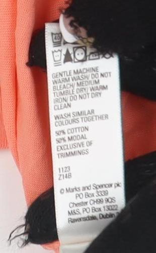 Marks and Spencer Women's Orange T-Shirt, Size 10