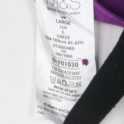 Marks and Spencer Men's Purple L Polo Shirt, Short Sleeve
