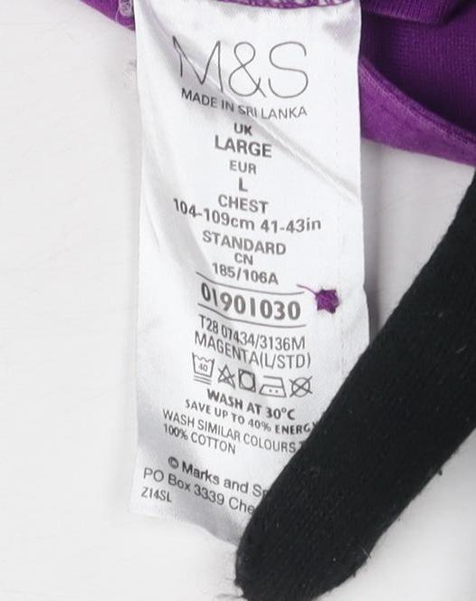 Marks and Spencer Men's Purple L Polo Shirt, Short Sleeve