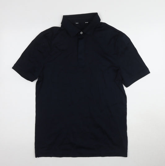 Marks and Spencer Men’s Black Polo, Small, 100% Cotton