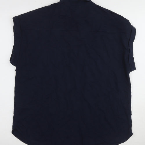 Marks and Spencer Women’s Blue Sleeveless Button-Up Top
