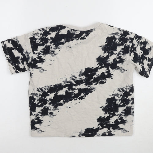 Next Girls Black Tie-Dye T-Shirt, 7 Years