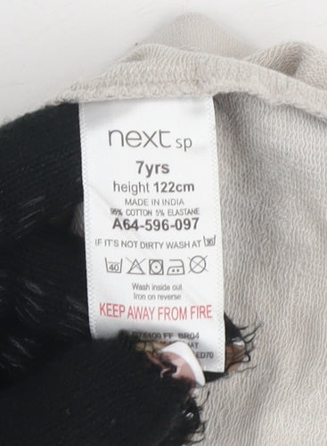 Next Girls Black Tie-Dye T-Shirt, 7 Years