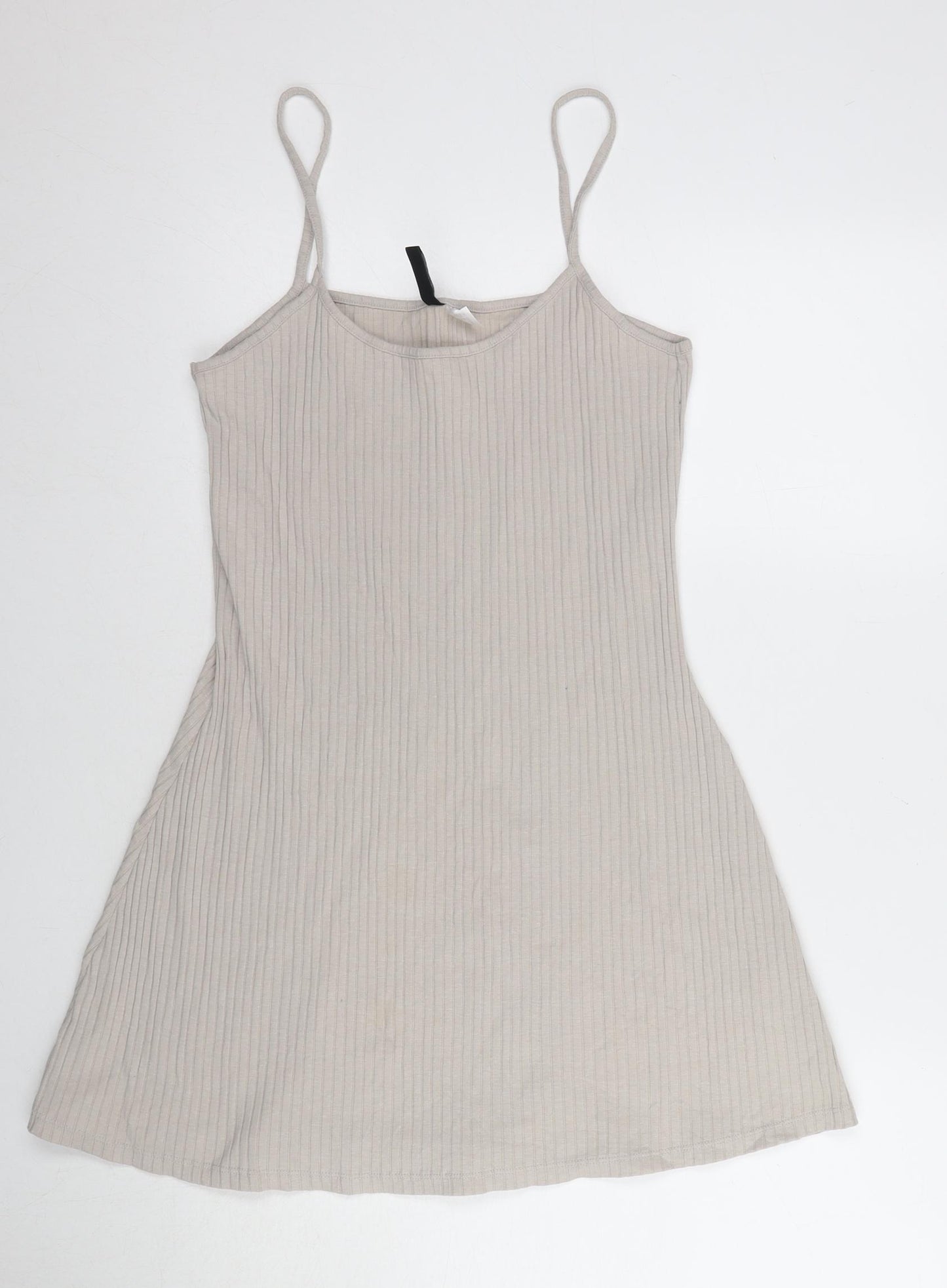 H&M Women's Beige Slip Dress Size M/Scoop Neck