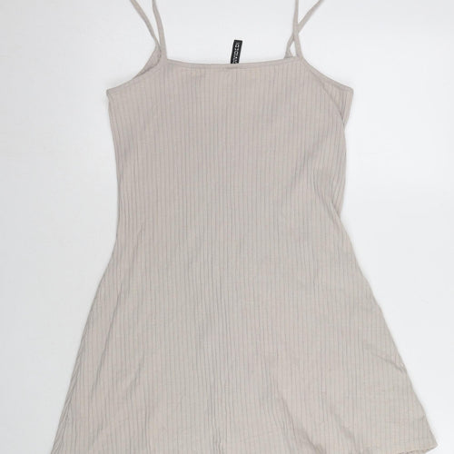 H&M Women's Beige Slip Dress Size M/Scoop Neck