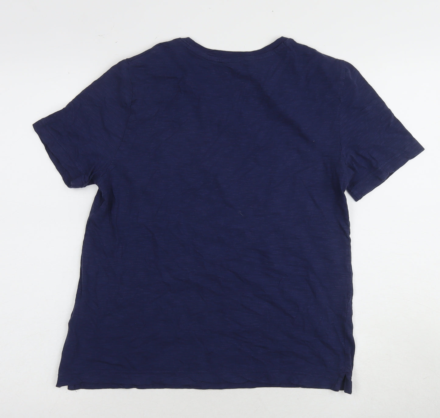 Marks and Spencer Women's Blue Cotton T-Shirt S