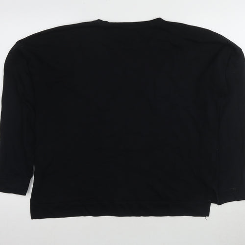 ONLY Women's Black Graphic Long Sleeve T-Shirt - L
