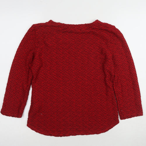 Marks and Spencer Red Long Sleeve Jersey T-Shirt UK 8