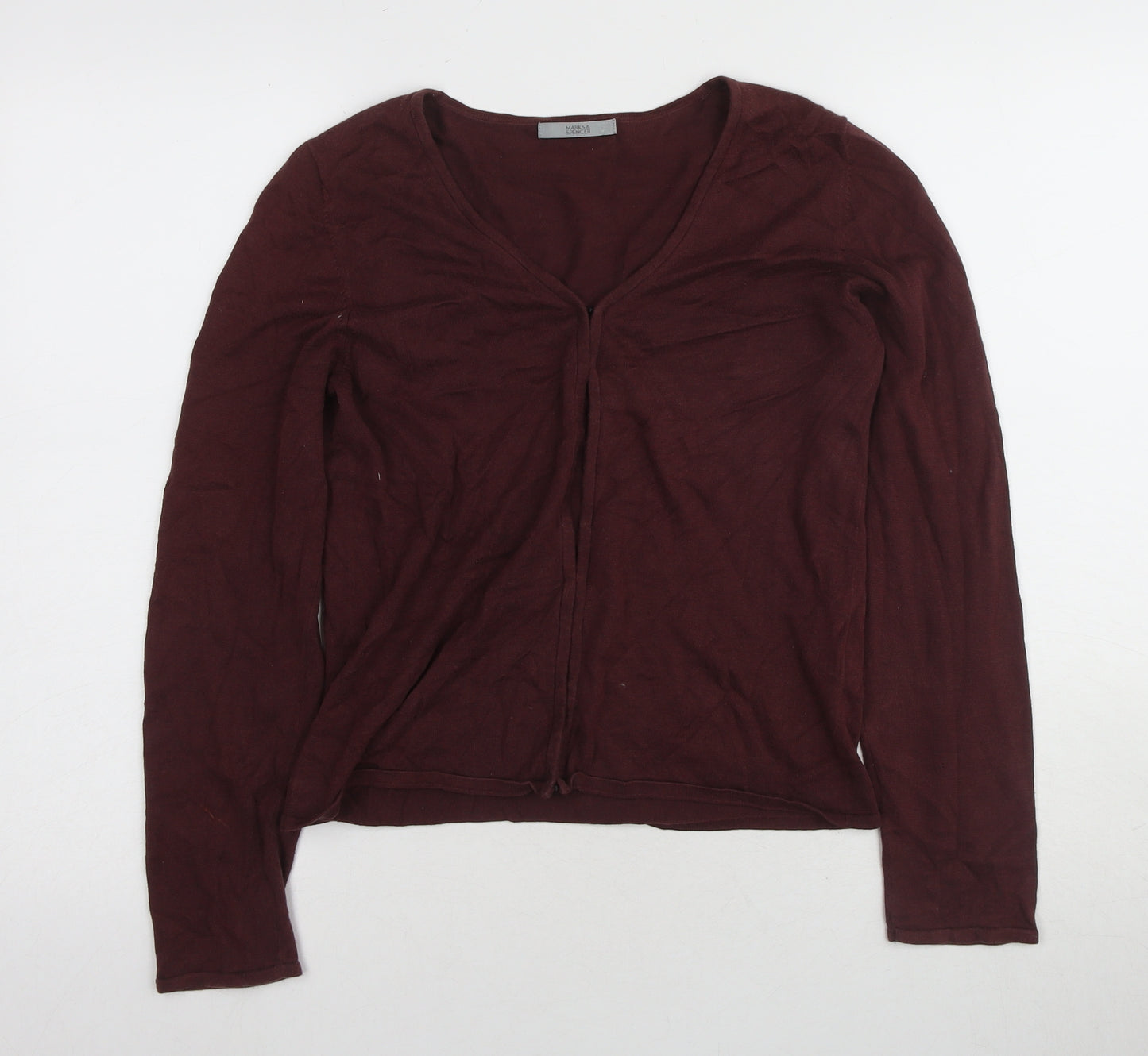 Marks and Spencer Women's Red Cardigan Size 12 V-Neck