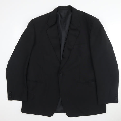 First Avenue Men's Black Regular Fit Blazer, Size 44R