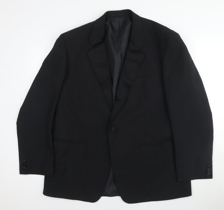 First Avenue Men's Black Regular Fit Blazer, Size 44R