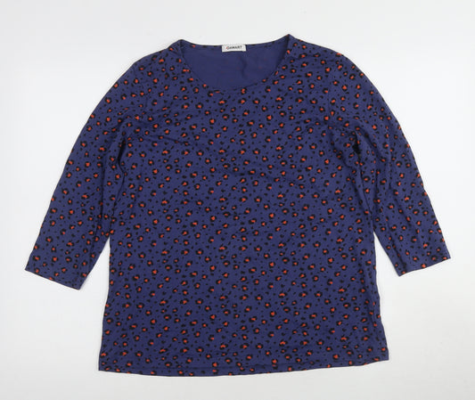 Damart Women's Blue Animal Print Blouse Size 12