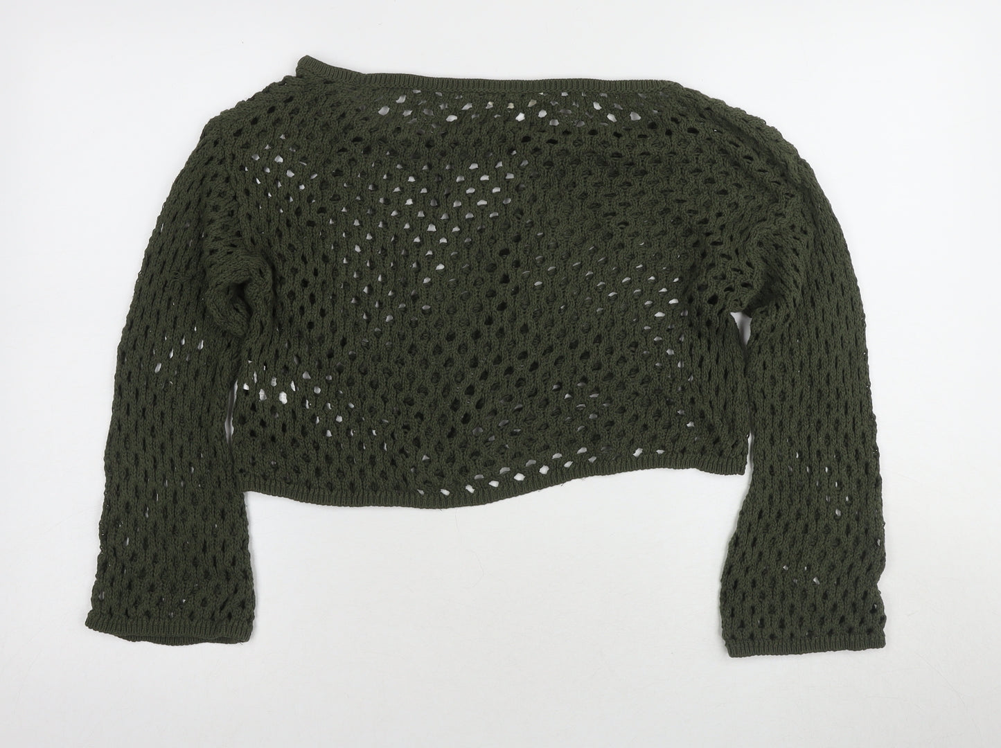 STR Green Knit Pullover Jumper Women Boat Neck Size L
