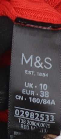 Marks and Spencer Red Women's Size 10 Ringer Jersey