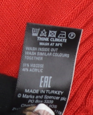 Marks and Spencer Red Women's Size 10 Ringer Jersey