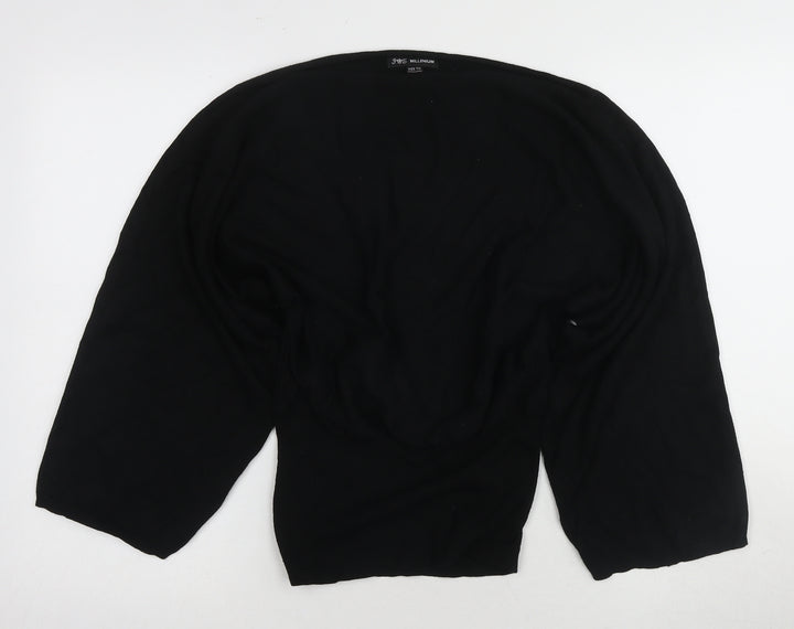 Millenium Black Women's Blouse 3/4 Sleeve One Size