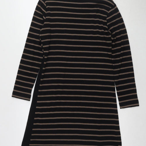 Adini Women's Black Striped Shift Dress M Casual