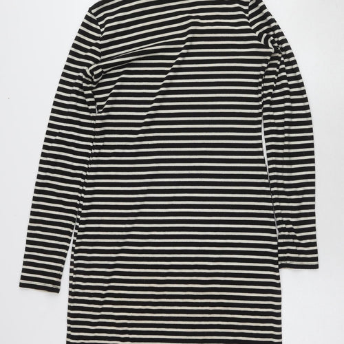 Next Women's Black Stripe Sheath Dress Size 8