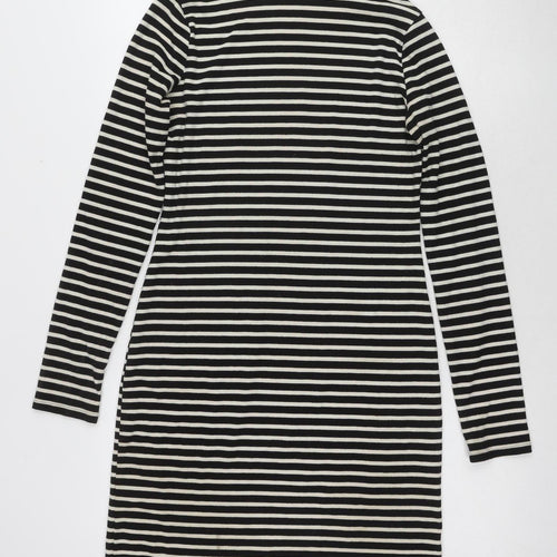Next Women's Black Stripe Sheath Dress Size 8