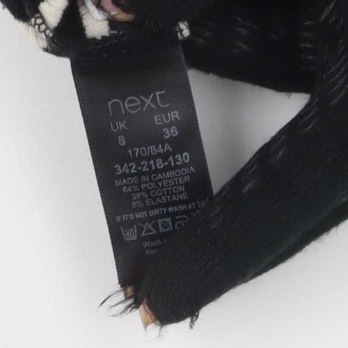 Next Women's Black Stripe Sheath Dress Size 8