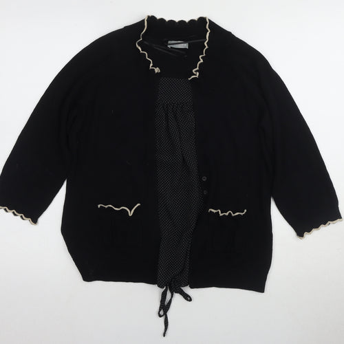 Per Una Women's Black Kimono Style Top Size 14