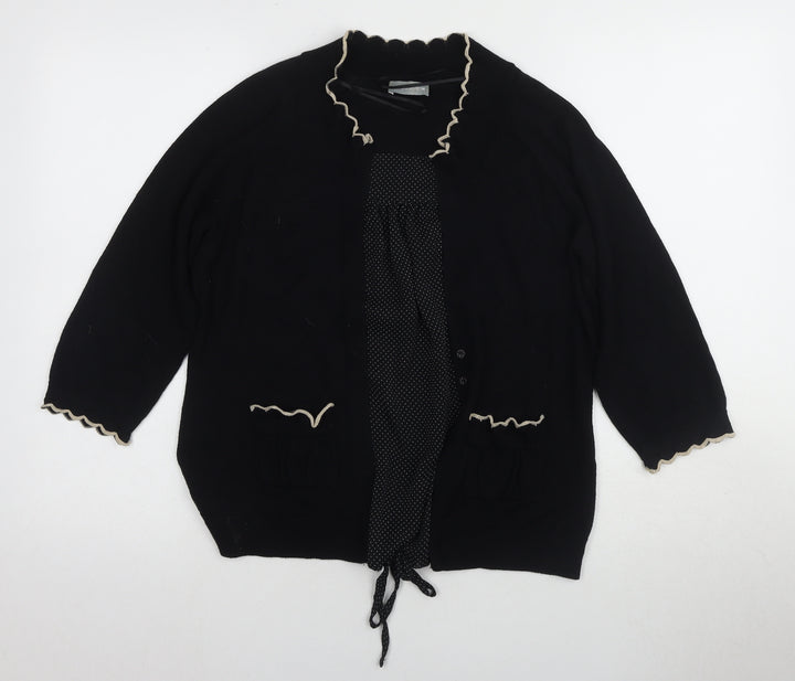 Per Una Women's Black Kimono Style Top Size 14