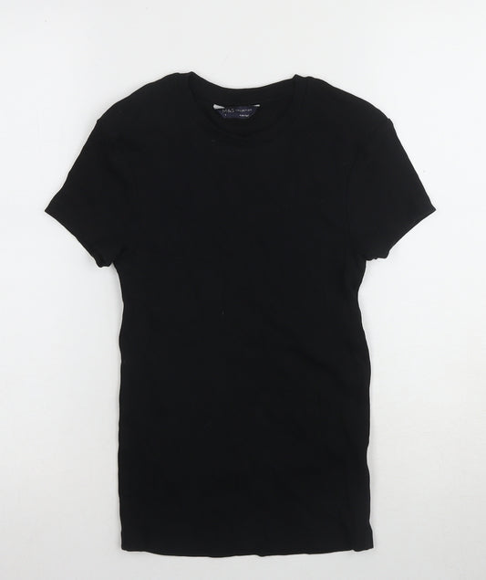 Marks and Spencer Women's Black Crew Neck T-Shirt Size 12