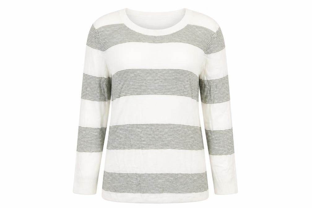 Front view of Gap Women's Medium White Striped jumper