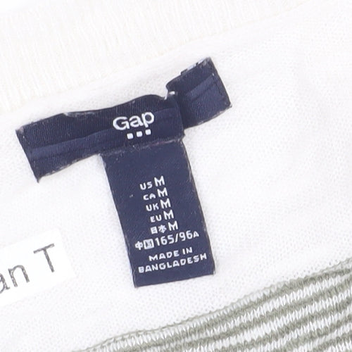 Gap Women's Medium White Striped Pullover Jumper