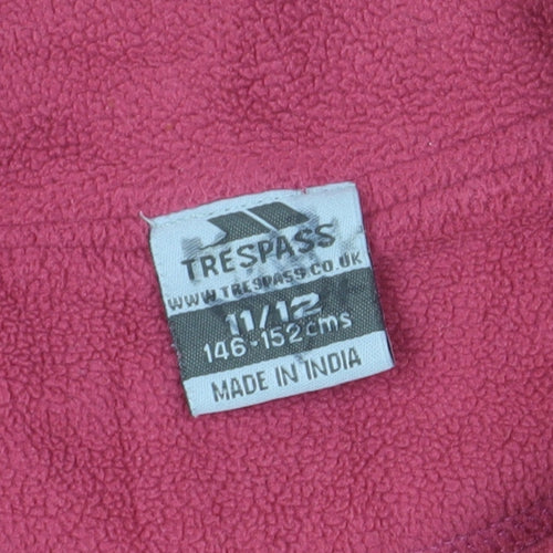 Trespass Girls Red Fleece Pullover Sweatshirt 11 Years