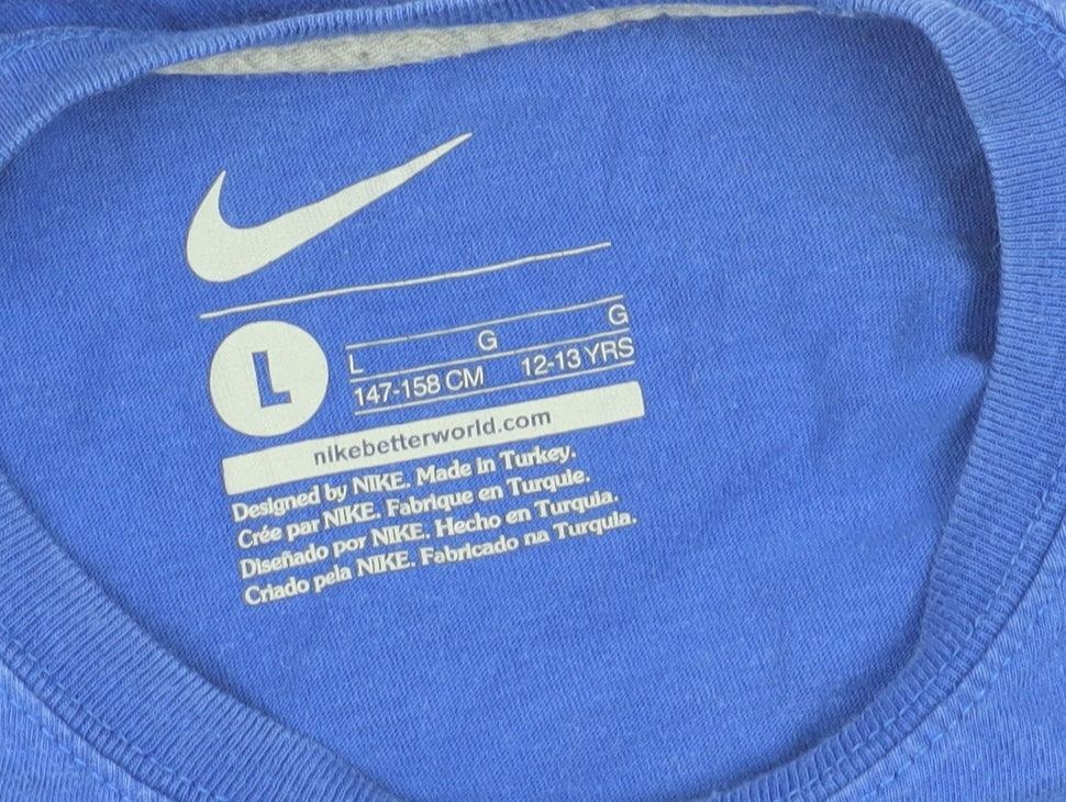 Nike Boys Blue Graphic Print T-Shirt L
