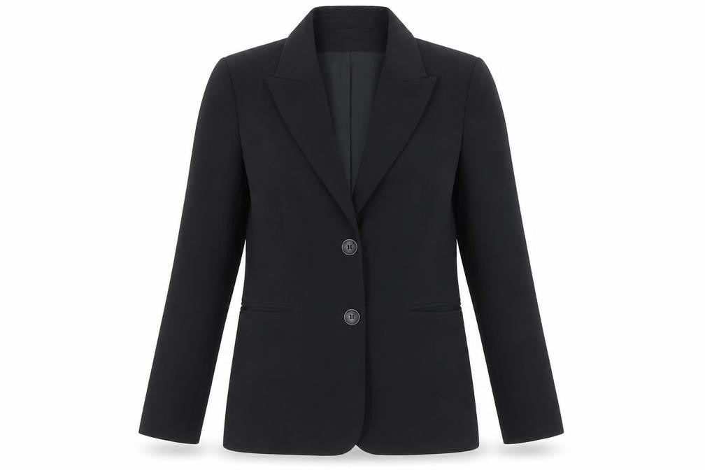 Front view of Oasis Women's Black Blazer - UK 12, Regular Fit