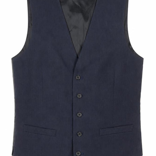Marks and Spencer Men's Blue Suit Waistcoat Size 38R