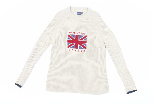 Pepe Jeans Women's Ivory S Pullover Jumper