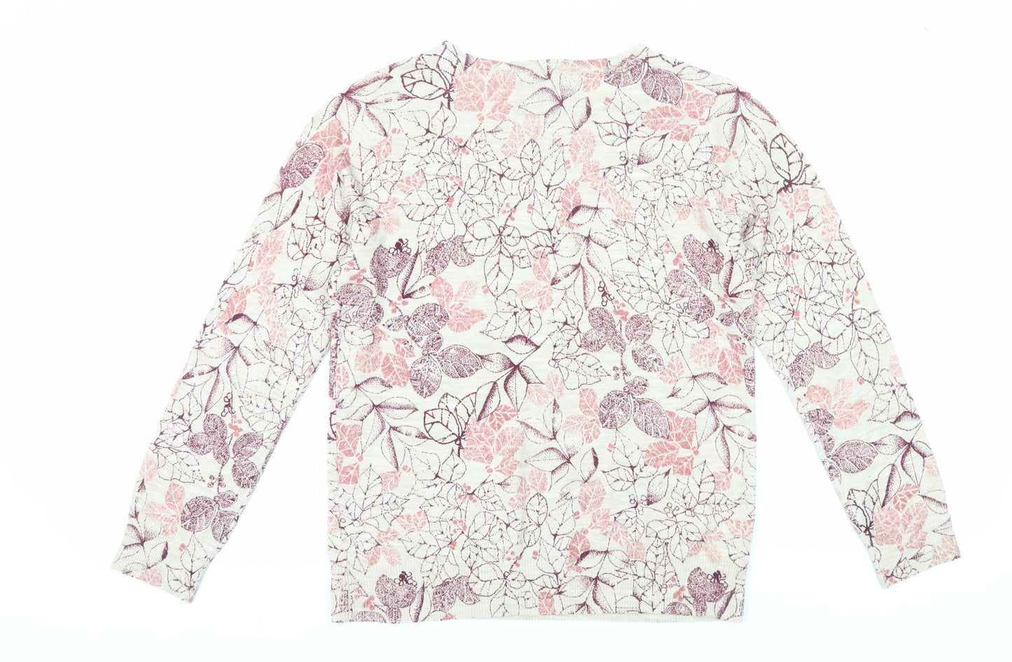 Maine Women's Pink Floral Knit Pullover Jumper Size 10