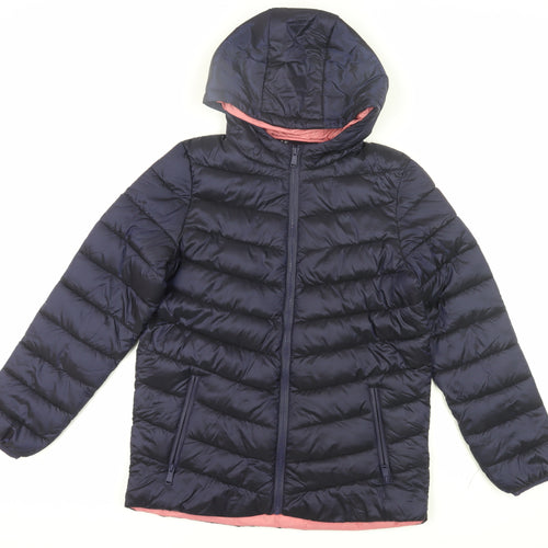 Marks and Spencer Girls Black Hooded Puffer Jacket 13-14 Years