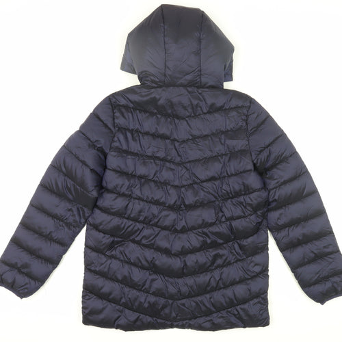 Marks and Spencer Girls Black Hooded Puffer Jacket 13-14 Years
