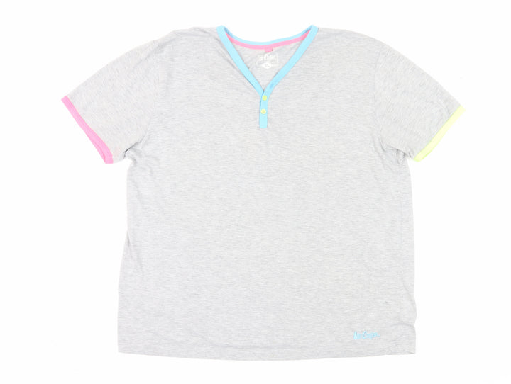 Lee Cooper Grey Henley T-Shirt XL Women's Casual