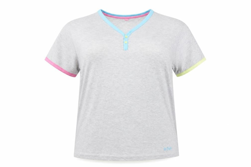 Lee Cooper Grey Henley T-Shirt XL Women's Casual