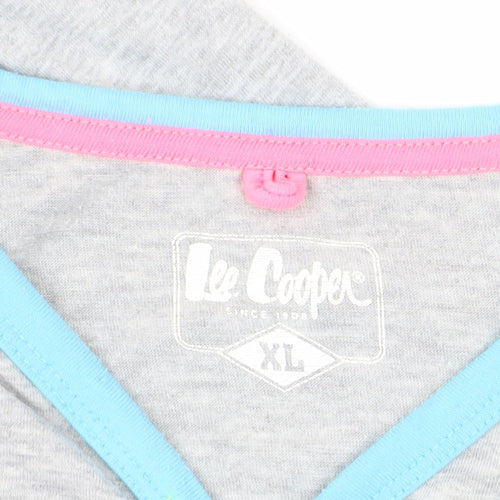 Lee Cooper Grey Henley T-Shirt XL Women's Casual