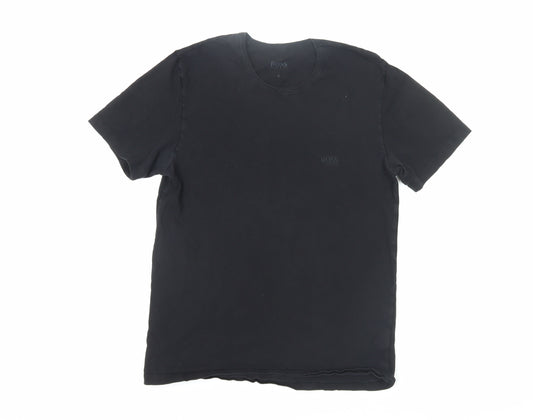 Hugo Boss Black Men's M T-Shirt, Logo Crew Neck, Cotton, Solid