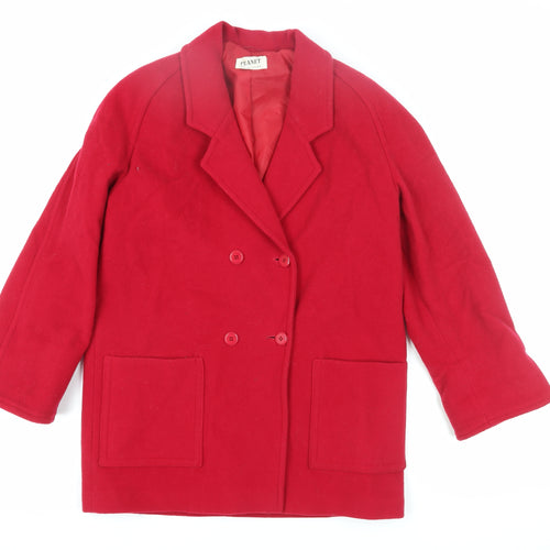 Planet Women's Red Pea Coat Size 14 Polyester