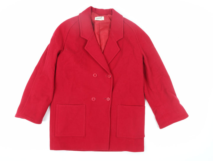 Planet Women's Red Pea Coat Size 14 Polyester