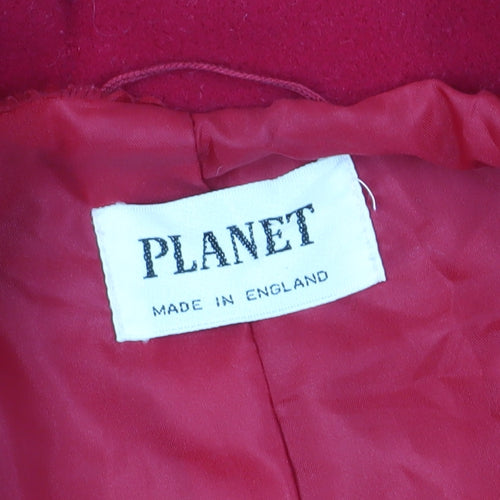 Planet Women's Red Pea Coat Size 14 Polyester