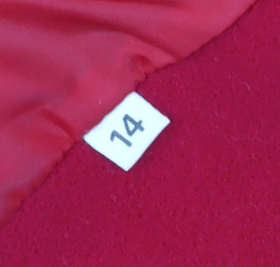 Planet Women's Red Pea Coat Size 14 Polyester