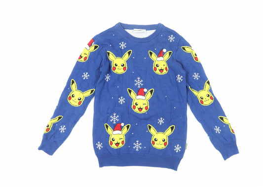 Pokémon Girls Blue Pikachu Christmas Jumper 11-12 Years