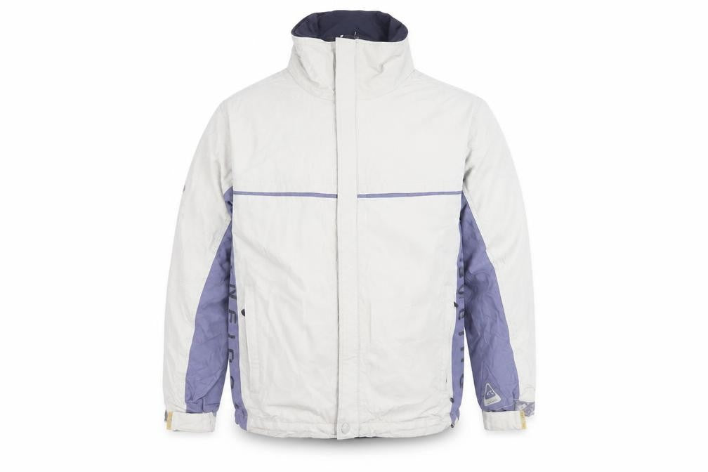 Front view of Bonfire Men's White Medium Puffer Jacket