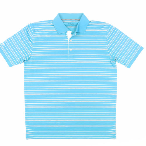 Ping Men's Blue Striped Golf Polo Short Sleeve Shirt Size L