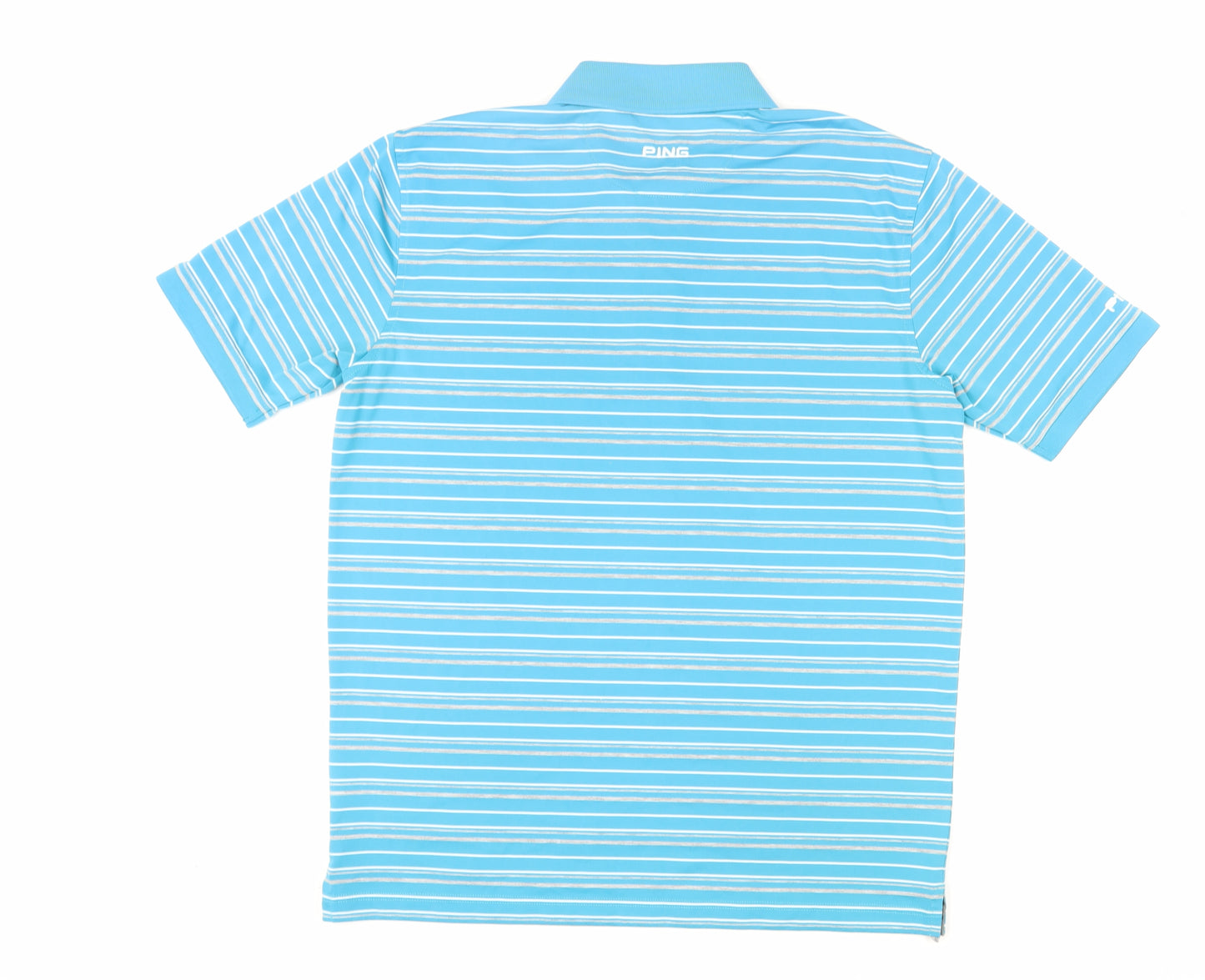 Ping Men's Blue Striped Golf Polo Short Sleeve Shirt Size L